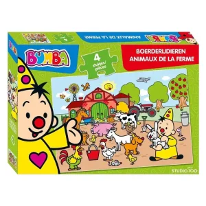 Nyhet | Studio 100 Bumba Puzzle Farm Animals 4 pcs. 2D Pussel