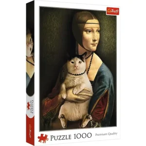 Erbjudande | Trefl Puzzle - Lady with a cat (1000 pieces) 2D Pussel