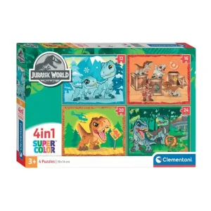 Bara denna vecka - Clementoni Jigsaw Puzzle 4in1 Jurassic World 2D Pussel