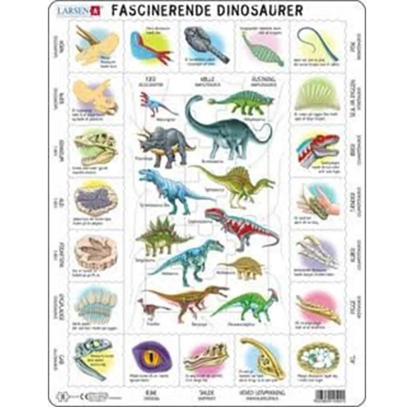 Bra pris - Larsen Puzzles Puzzle Fascinating Dinosaurs - 35 pieces Maxi (36.5x28.5 cm) 2D Pussel