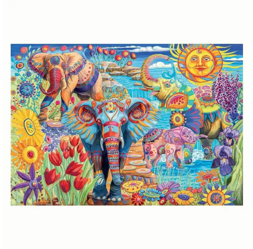 Köp idag | Clementoni Jigsaw Puzzle Artwork Elephants Carnival 500pcs. 2D Pussel