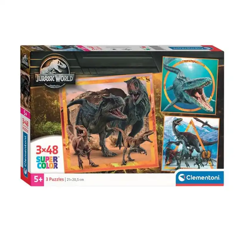 Clementoni Jigsaw Puzzle Super Color Square Jurassic World 3x48pcs. 2D Pussel | Köp nu