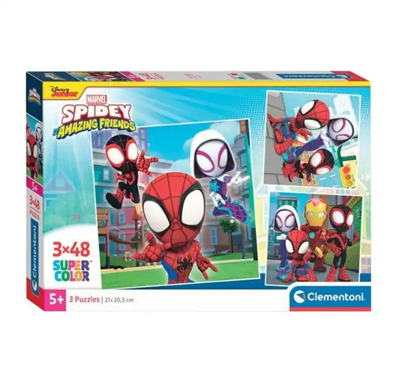 Fyndpris - Clementoni Jigsaw Puzzle Super Color Square Marvel Spidey and His Friends 3x48pcs. 2D Pussel