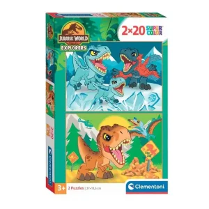 Bra pris - Clementoni Jigsaw Puzzle Super Color Jurassic World 2x20pcs. 2D Pussel