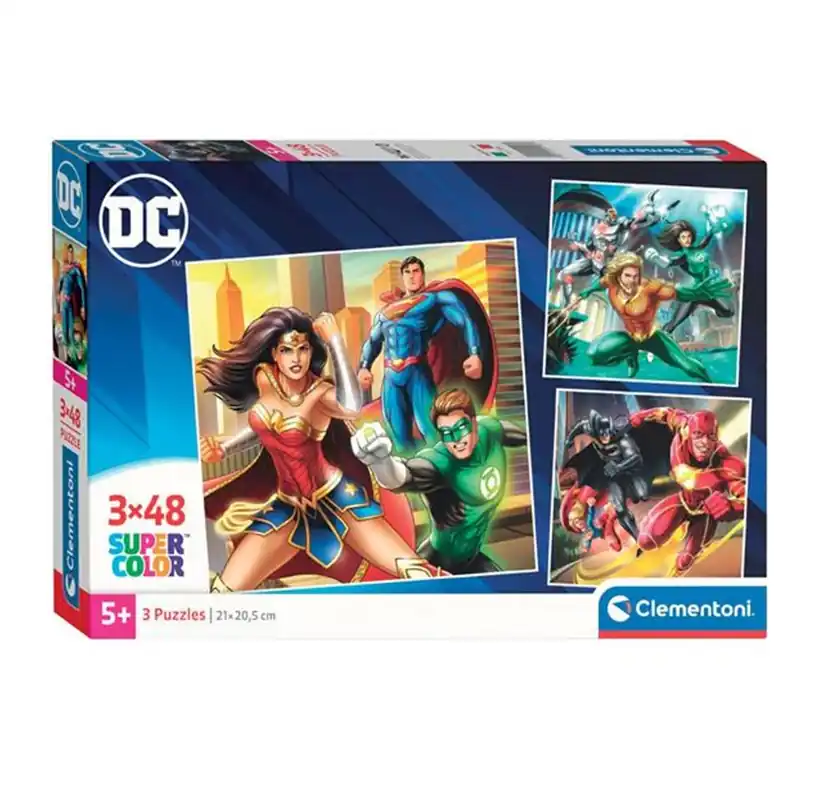 Bra pris - Clementoni Jigsaw Puzzle Super Color Square DC Comics Justice League 3x48pcs. 2D Pussel
