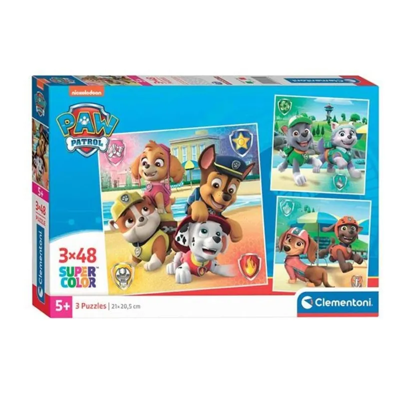 Clementoni Jigsaw Puzzle Super Color Square PAW Patrol 3x48pcs. - Fynd