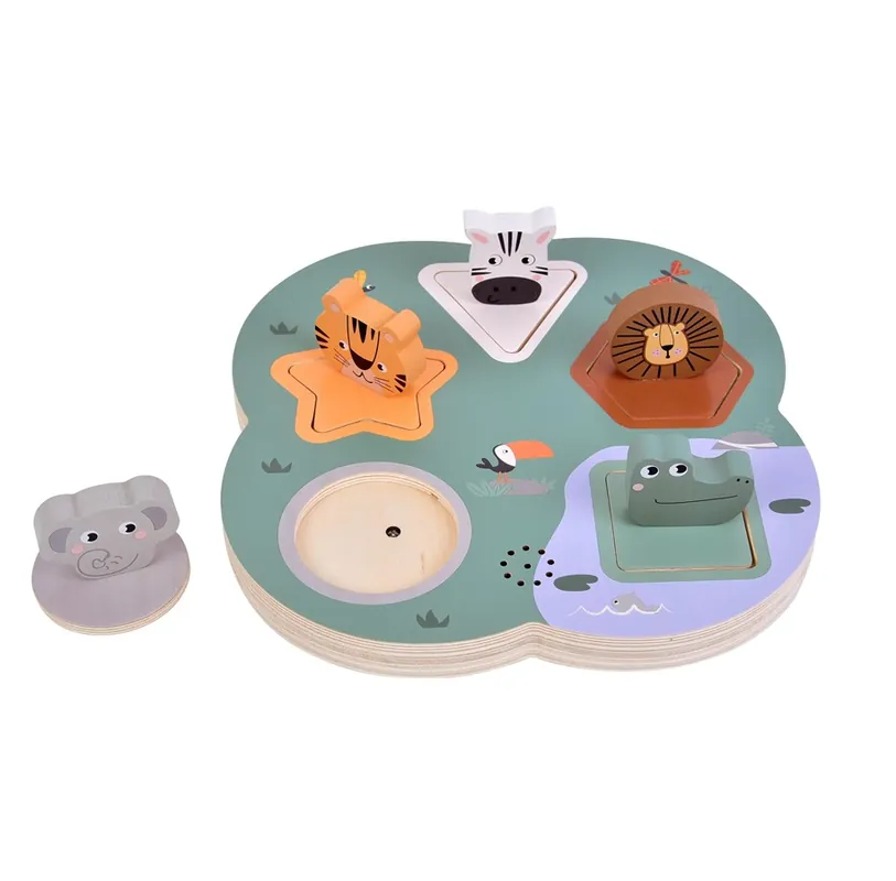 Tryggt köp - Small Foot - Wooden 3D Animal Sounds Puzzle Safari Trä
