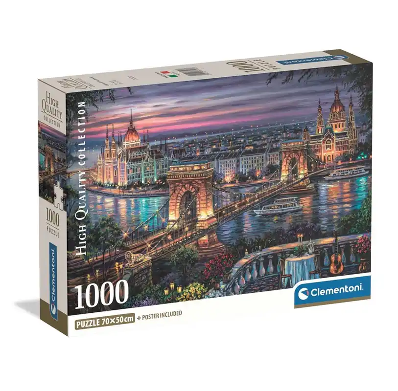 Få kvar i lager | Clementoni Puzzle 1000 Pcs CB Lights of the Danube