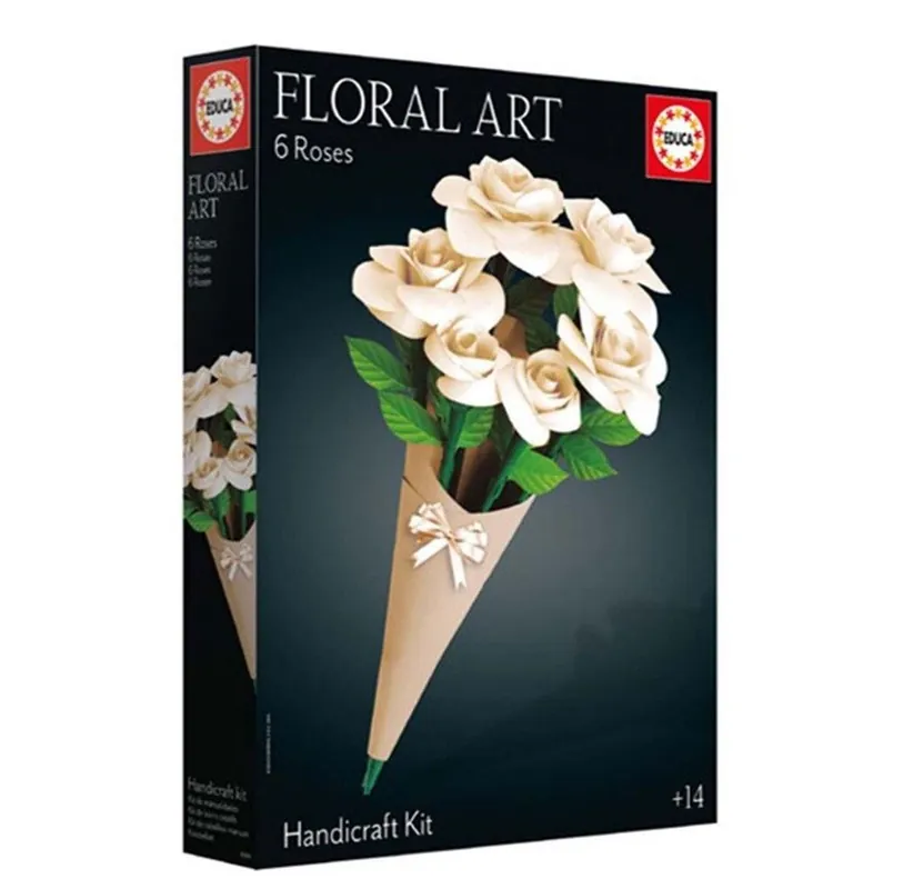 Tidsbegränsat erbjudande | Educa Floral Art 6 White Roses