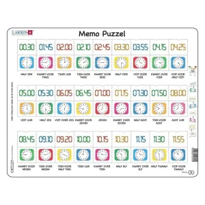 Spara mer | Selecta Play Larsen Memo Puzzle Learning to Tell the Time Traditional and digital clock 54 pcs. 2D Pussel