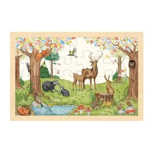 Direkt från fabriken | Goki Wooden Jigsaw Puzzle in the Forest 24 pcs. Trä