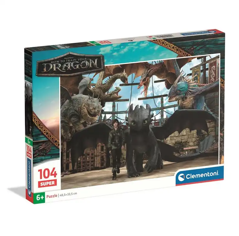 Köp online - Clementoni Puzzle Super How To Train Your Dragon 104 pieces 2D Pussel