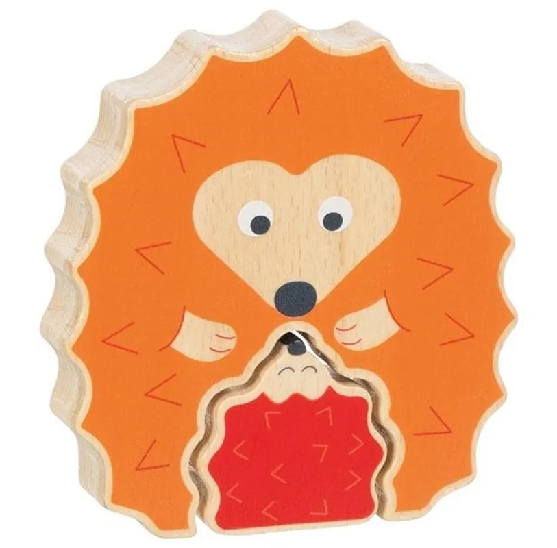 Goki Wooden Puzzle Standing Hedgehog 2 pcs. Trä - Populär