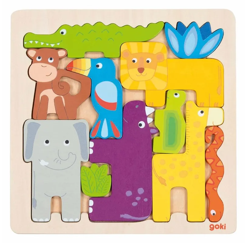 Goki Wooden Puzzle Safari 11pcs. Trä | Handla säkert