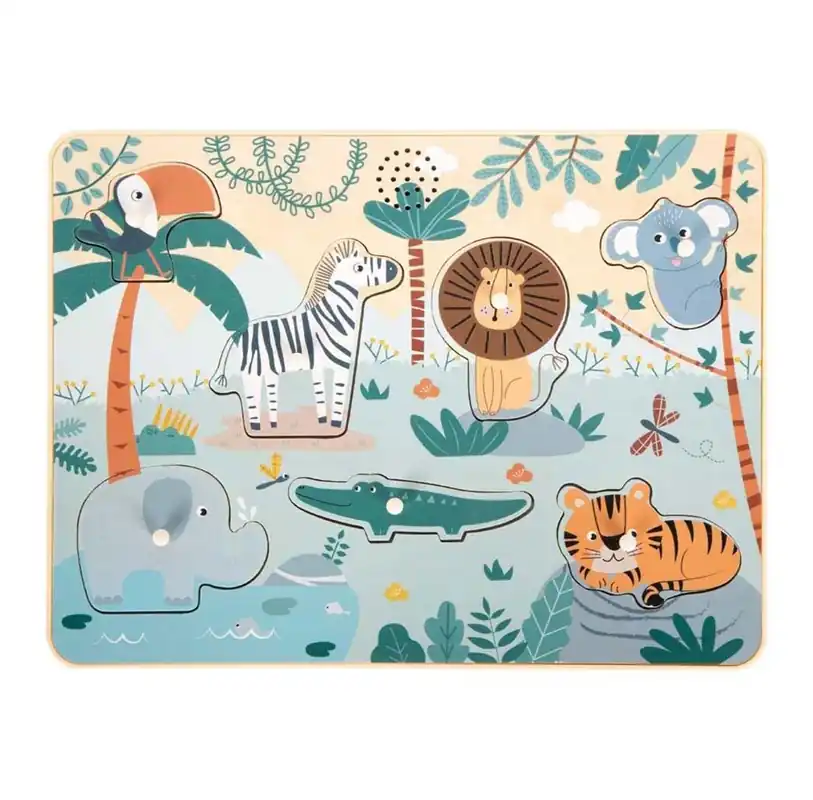 Nedsatt pris - Small Foot - Wooden Animal Sounds Puzzle Safari