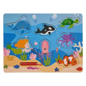 Playwood Wooden Jigsaw Puzzle and Fishing Game - 7 pcs. Trä | Premium