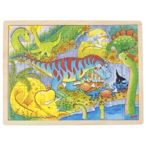 Spara nu - Goki Wooden Jigsaw Puzzle - Dinosaurs 48pcs. Trä