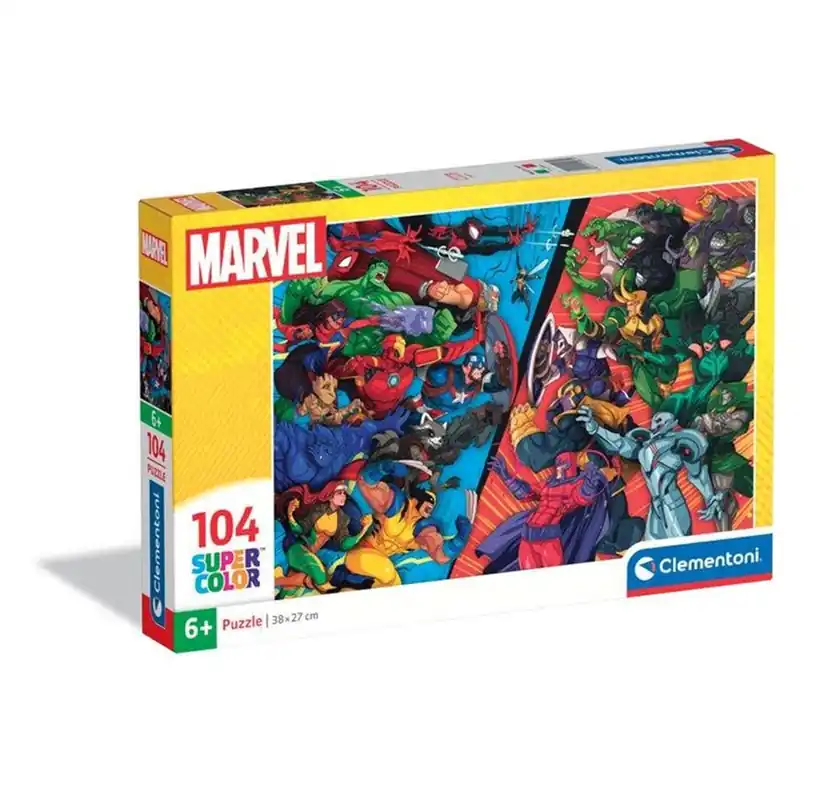 Kanonpris - Clementoni Marvel Heroes VS Villains Super Colour Jigsaw Puzzle (104)