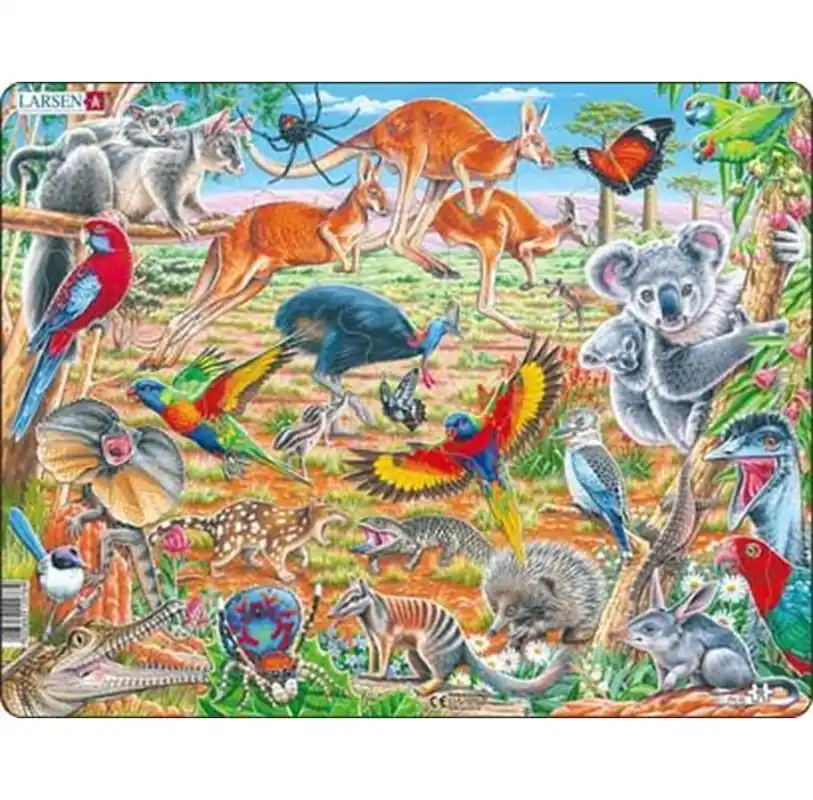 Hög kvalitet | Larsen Puzzles Puzzle Australian animals - 60 pieces Maxi (36.5x28.5cm) 2D Pussel