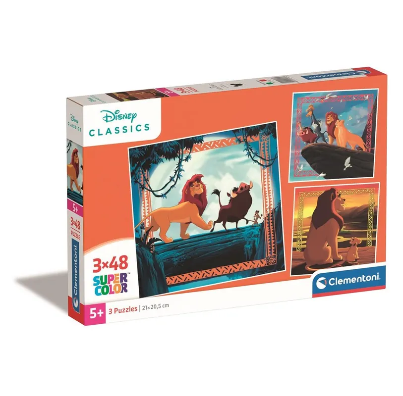 Clementoni Puzzle Square - The Lion King 3x48 pieces 2D Pussel - Nyhet i webbutiken