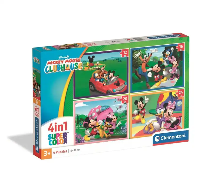 Clementoni Puzzle 4-in-1 Mickey Mouse Club House 2026 2D Pussel | Favorit hos kunderna