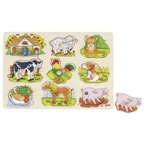 Efterfrågad - Goki Stud Puzzle Farm Animals with Sound Trä