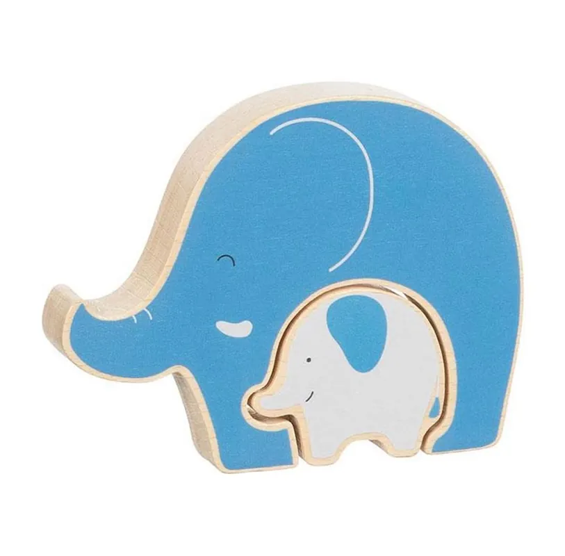 Kampanjen går snart ut - Goki Wooden Puzzle Standing Elephant 2 pcs. Trä