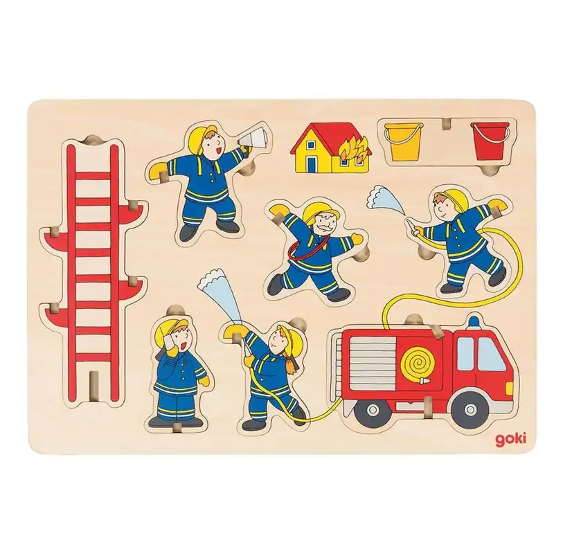 Fynd - Intex Goki Wooden Stacking Puzzle Fire Brigade 8 pcs. Trä