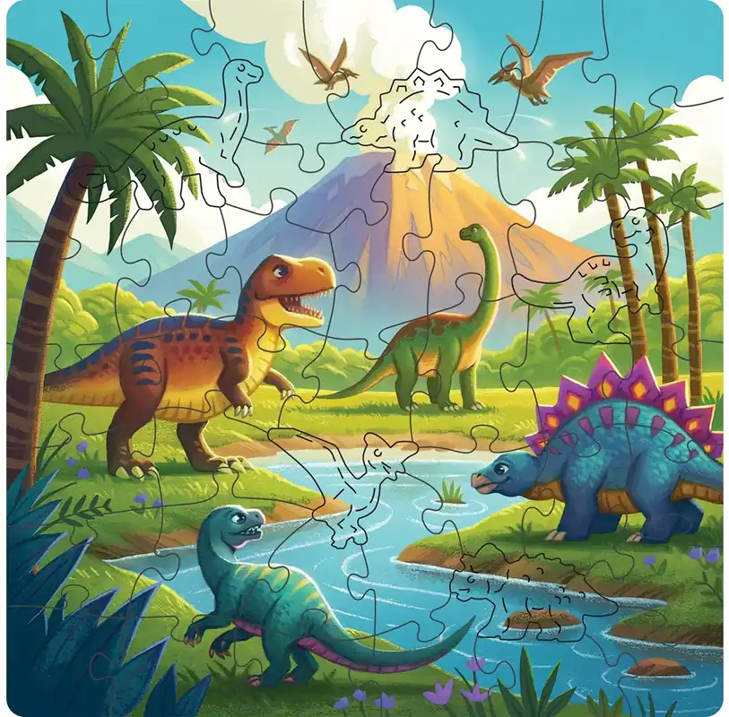 Ravensburger Dinosaurs, 44pc Wooden Puzzle - Få kvar i lager
