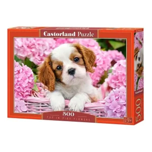 Selecta Play - Castorland Jigsaw Puzzle Puppy in pink flowers 500 pcs - Rabatter