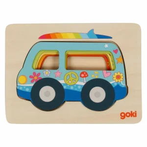 Goki Wooden Layer Puzzle Car 5 pcs. Trä - Extra rabatt