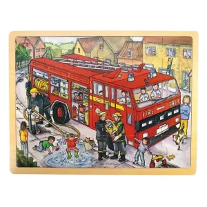 Bigjigs Wooden Jigsaw Puzzle Fire Truck - 24 pcs. Trä - Mycket efterfrågad