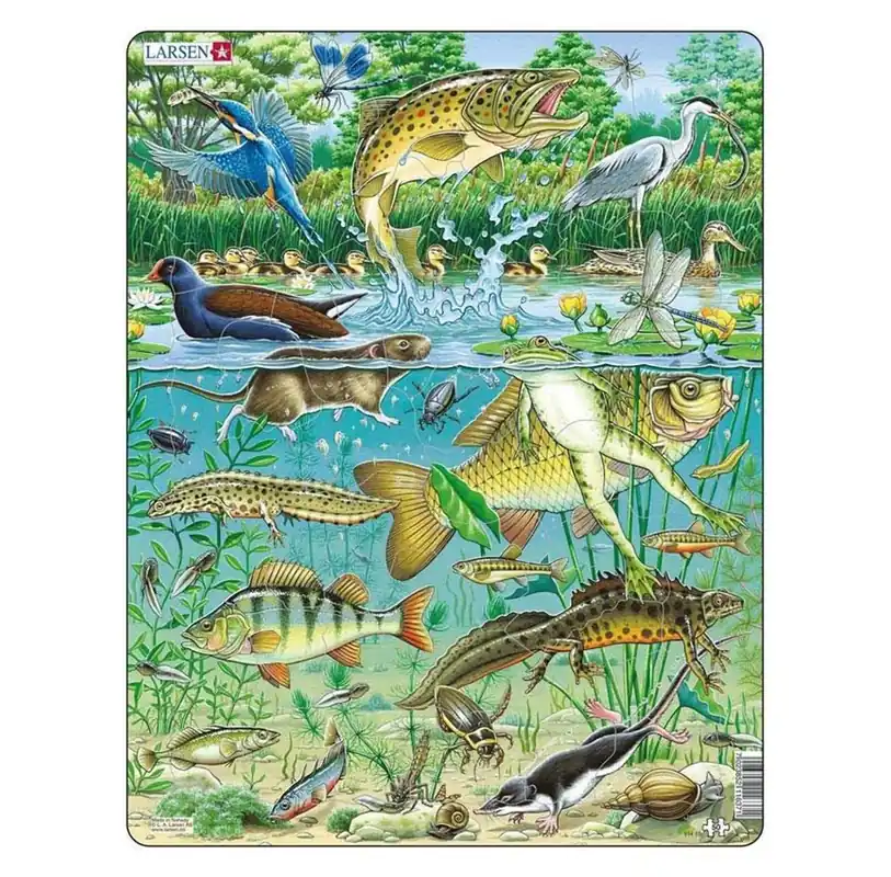 Begränsat antal - Larsen Puzzles Animals - Pond 50 pcs.