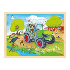 Goki Wooden Jigsaw Puzzle Tractor 96pcs. Trä | Expressleverans