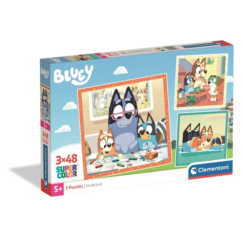 Finns i lager - Clementoni Puzzle Bluey 2026 3x48 pieces 2D Pussel
