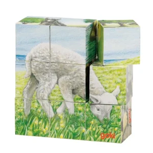 Endast idag - Goki Wooden Block Puzzle Farm Trä