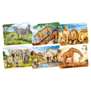 Specialerbjudande | Goki Wooden Mini Puzzle - Wild Animals 2D Pussel