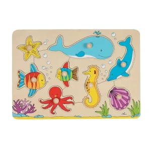 Så länge lagret räcker - Goki Stud Puzzle Underwater World 8pcs. Trä