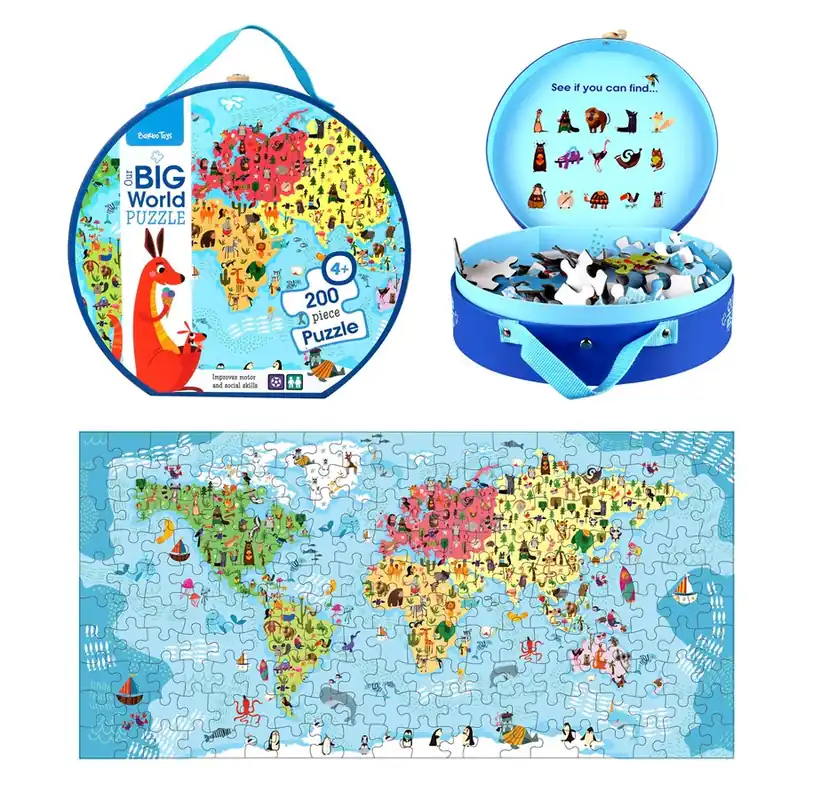 Nytt i webbutiken | Barbo Classic Floor Suitcase Puzzle - Big World