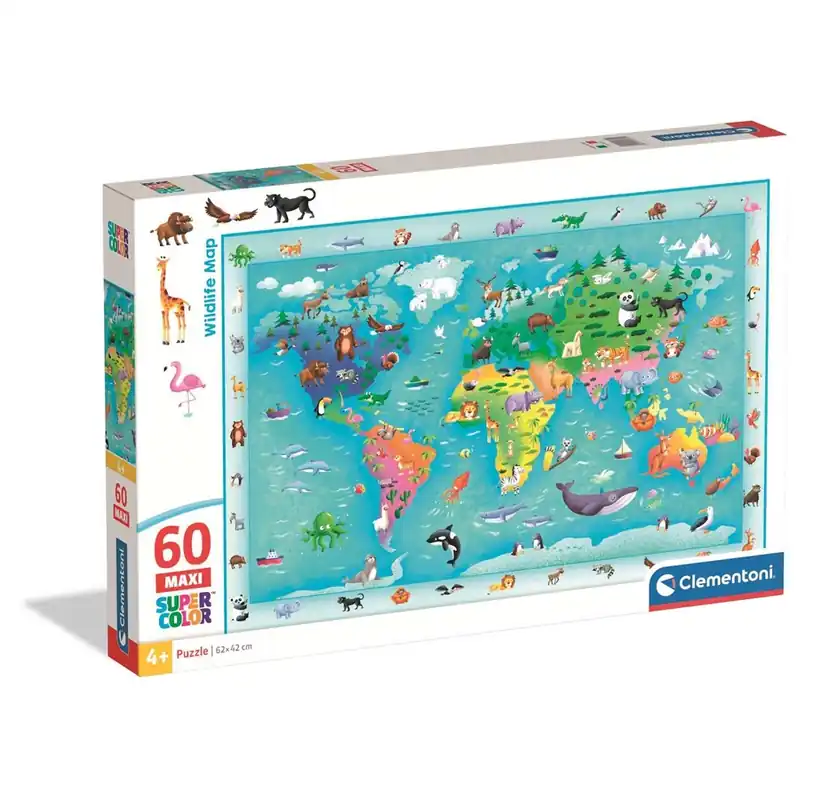 Clementoni Puzzle Maxi Noli Wildlife Map 60 pieces 2D Pussel | Passa på nu