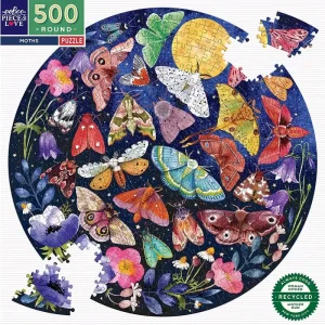 eeBoo Round Puzzle 500 pcs - Moths | Rekommenderas