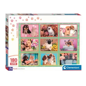 Väl omtyckt - Clementoni Jigsaw Puzzle Super Color Puppies Collage 180pcs. 2D Pussel
