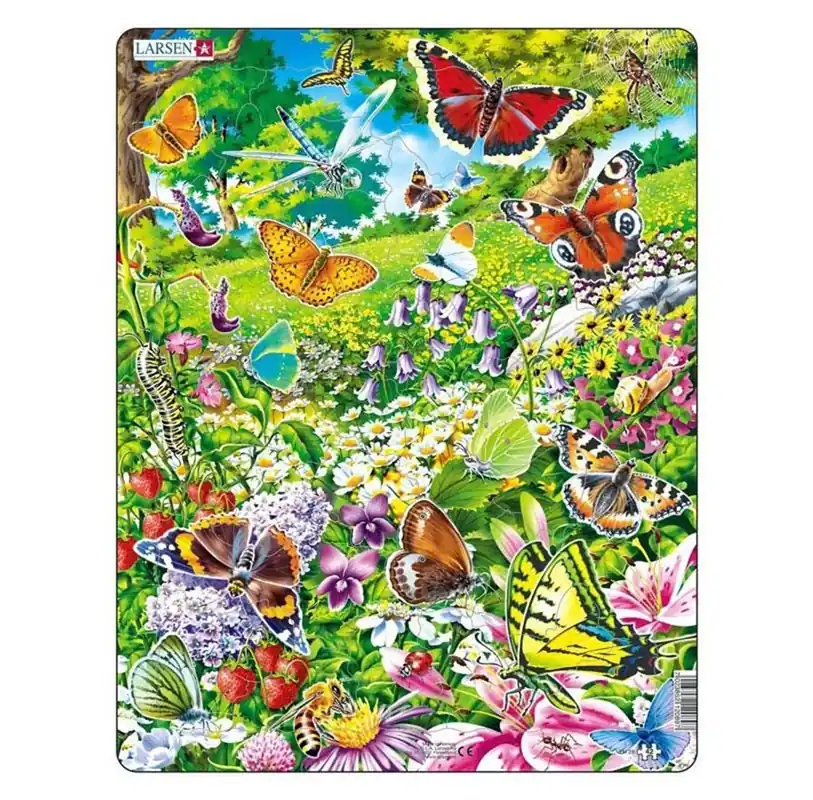 Slutrea - Selecta Play - Larsen Jigsaw Puzzle Animals - Butterflies 42 pcs.