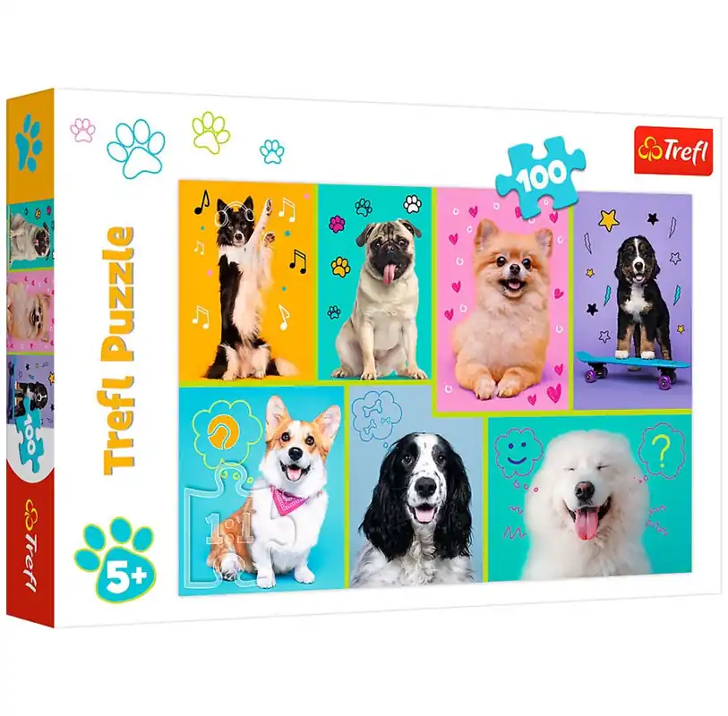 Trefl Puzzle - In the world of dogs (100 pieces) | Premium