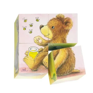 Goki Wooden Block Puzzle Baby Animals Block - Kampanj