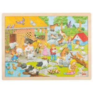 Bästsäljare | Goki Wooden Jigsaw Puzzle Petting Zoo 48 pcs. Trä