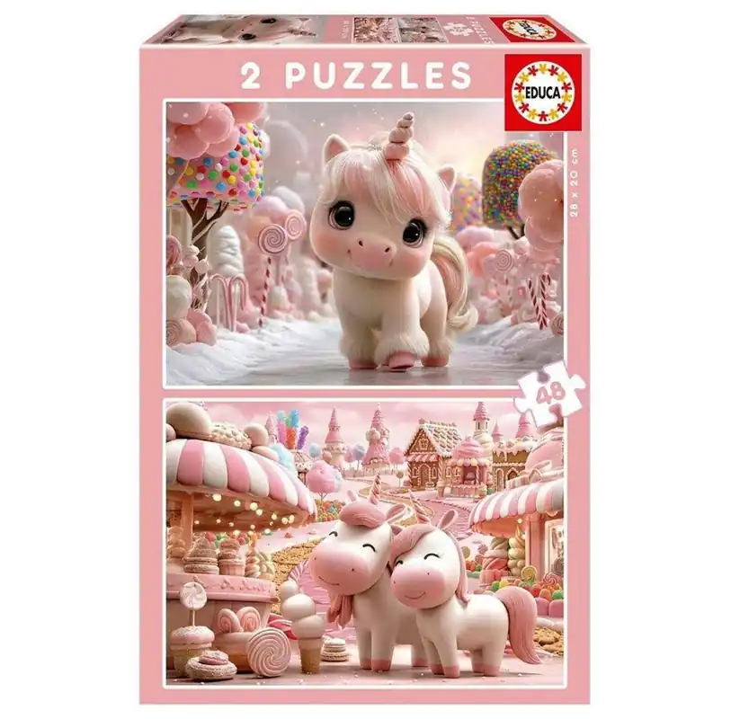 Educa 2X48 Sweet Unicorns - Expressfrakt