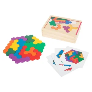 Efterfrågad | Small Foot - Wooden Shape Puzzle Hexagon Trä