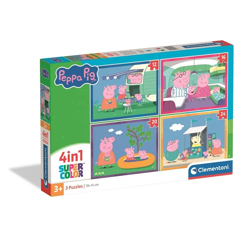 Clementoni Puslespil 4-i-1 Peppa Pig 2D Pussel - Få kvar i lager
