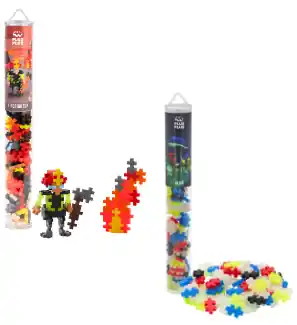 Prissänkt | Plus-Plus – Glow Mix 100 pcs Tube + Firefighter 100 pcs Tube (Bundle)